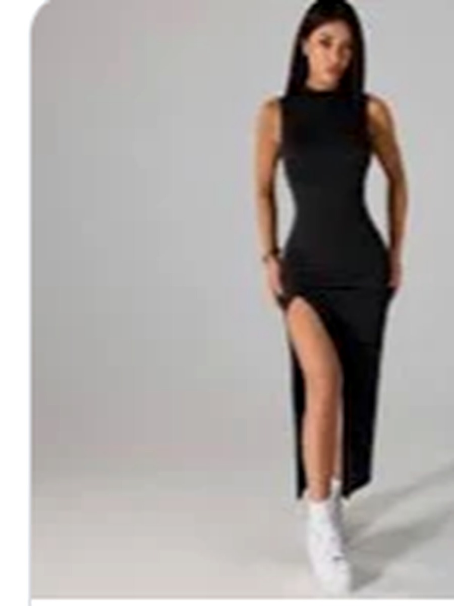 Black strapless ruched mesh maxi dress